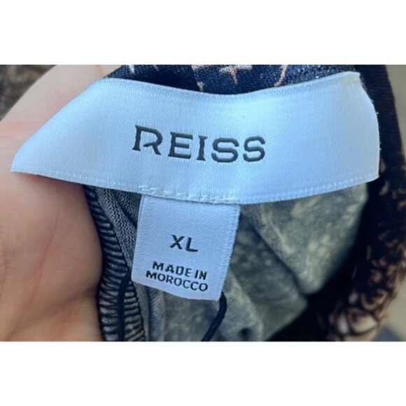 Reiss Long Sleeve Animal Print Maxi Dress XL NWT Draped Statement Cocktail Work - Picture 10 of 14